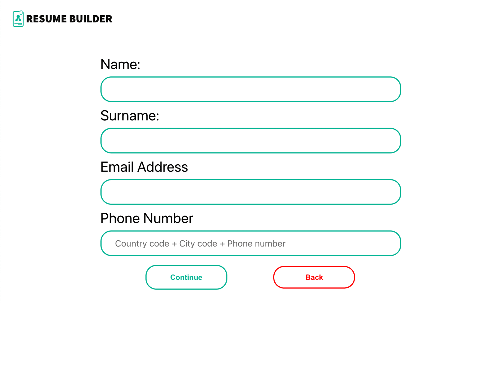 Resume Builder wesbite